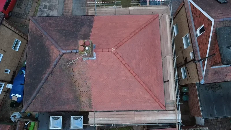 Rosemary clay roof rebuild in Ashford during the old-to-new transition