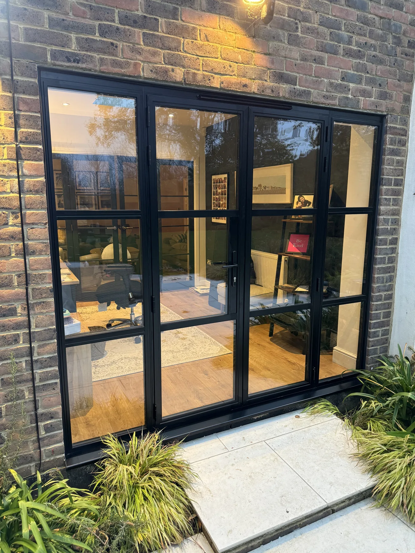 Evening view of completed Fetcham exterior upgrade and oak porch