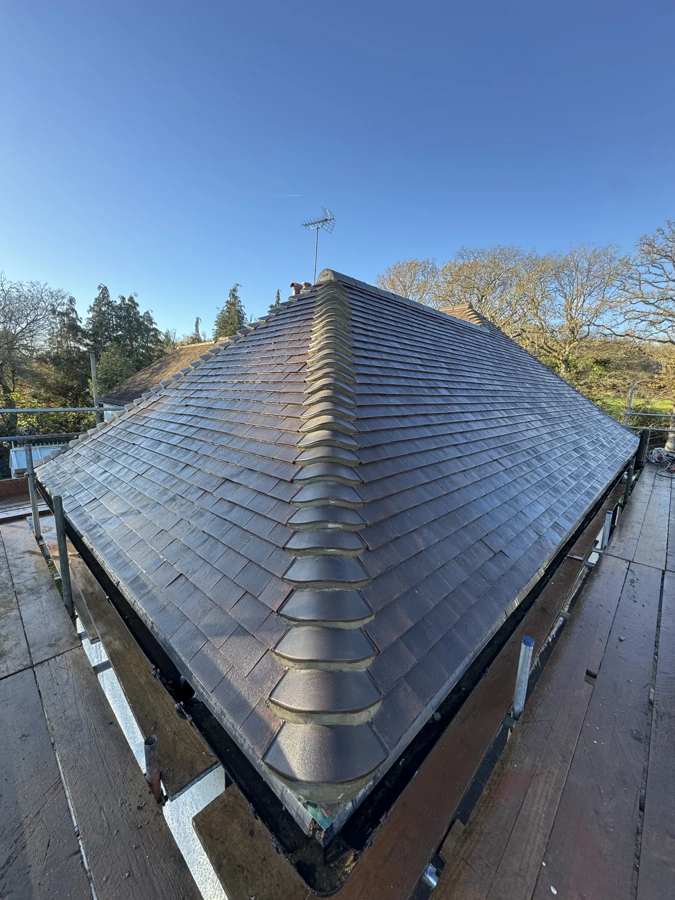 Completed pitched roof replacement in Godalming