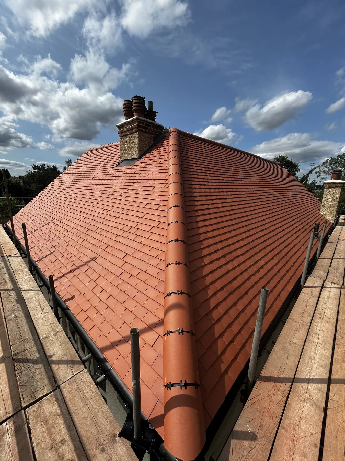 Completed clay tiled roof finish on a Sunbury property